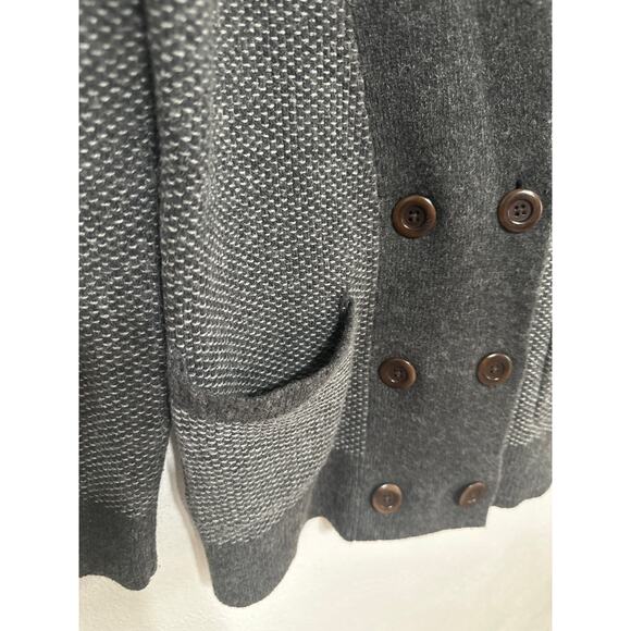 VTG Lands End Wool Blend Dad Cardigan Sweater M Grey Grandpa Preppy Classic - Picture 3 of 15